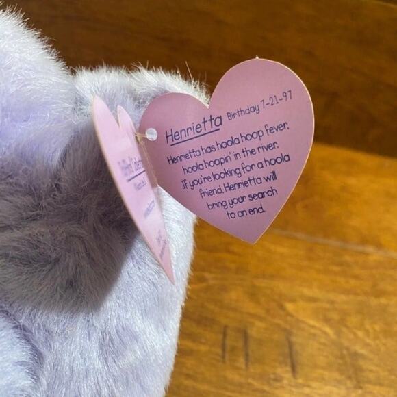 SWIBCO Puffkins Vintage 1990s "Henrietta" Hippopotamus Plush - Picture 3 of 3